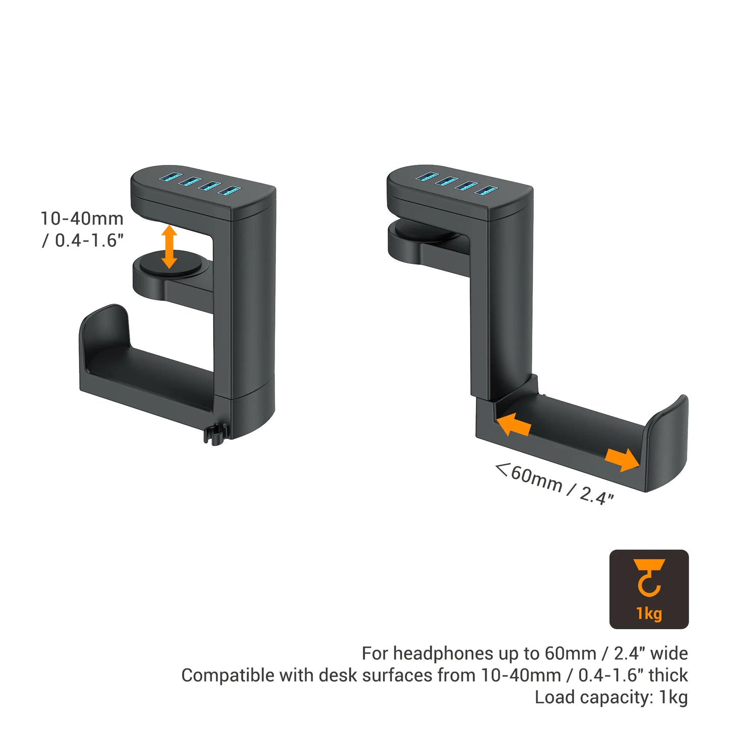 Headphone Bracket Swivel Mounted