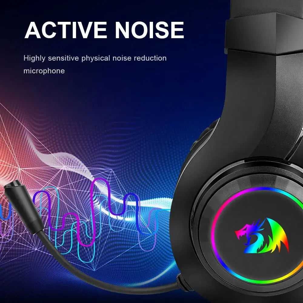 Redragon Hylas H260 Rgb Gaming Hoofdtelefoon, 3.5Mm Surround Sound Computer Pc Headset Oordopjes Microfoon Voor Ps4 Switch Xbox-One