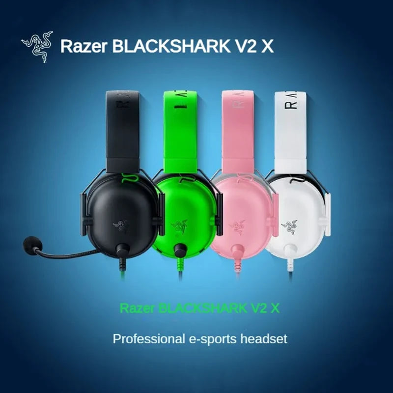 100% Original Razer BLACKSHARK V2 X Headphones E-sports Game Headset with Microphone 7.1