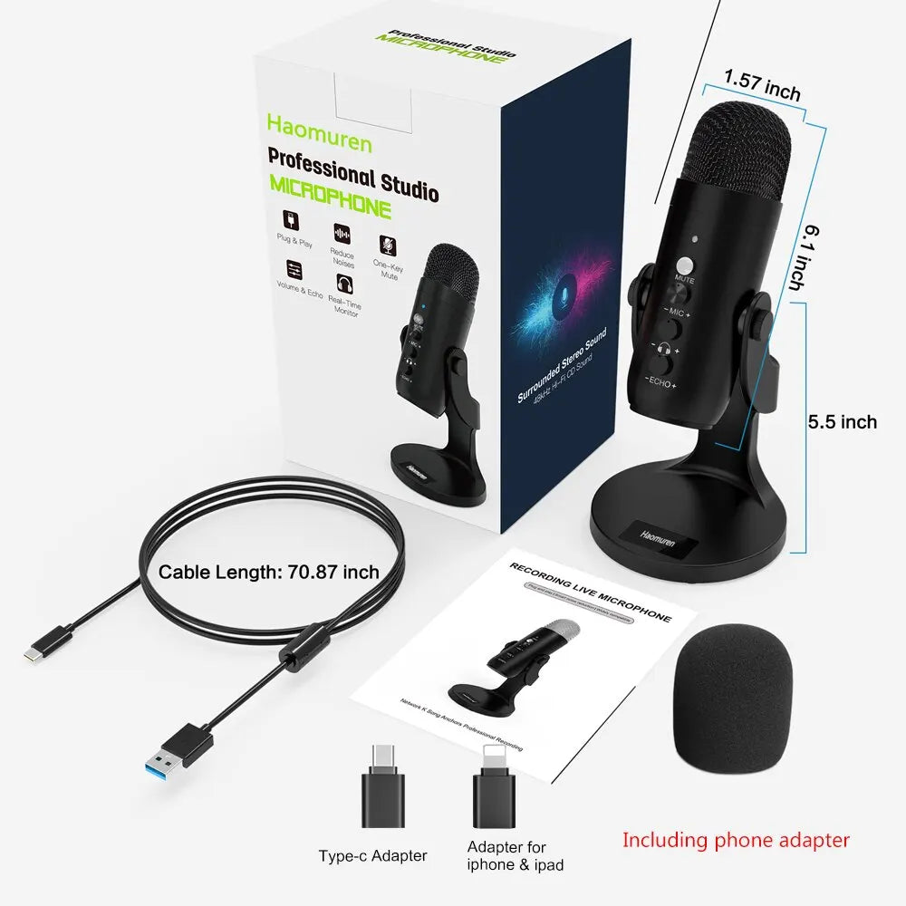 USB Microphone for PC Mac Gaming Recording Streaming Podcasting